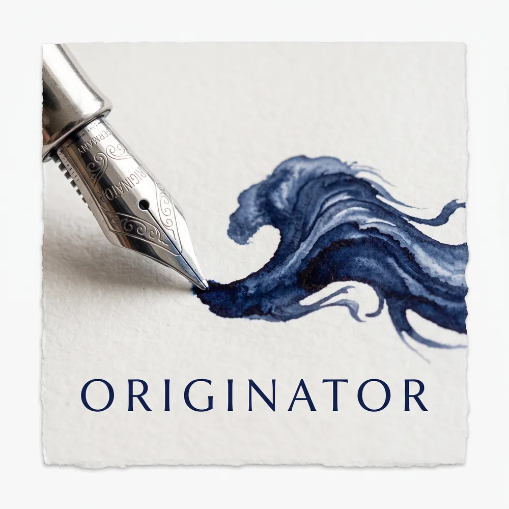 Fountain Pen on Performance Tee, color White